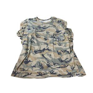 HAYDEN LA Women's Size Large Ruffle Camo Tee